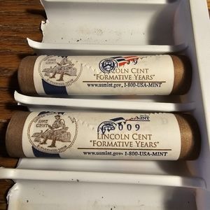 US Mint UNC Lincoln Cent 2009 P & D Formative Years, 2/50 Rolls